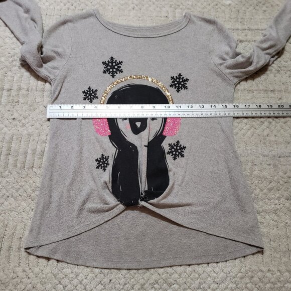 SO Sparkling Snowflakes Long Sleeve Shirt Size 12 - Picture 9 of 10